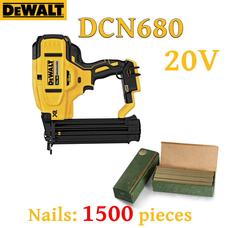 Pistola de unhas elétrica sem escova Dewalt DCN680 20V bateria de lítio (1500 pregos grátis)